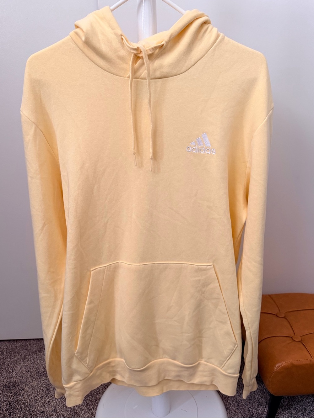 Adidas Men's Light Yellow Hoodie